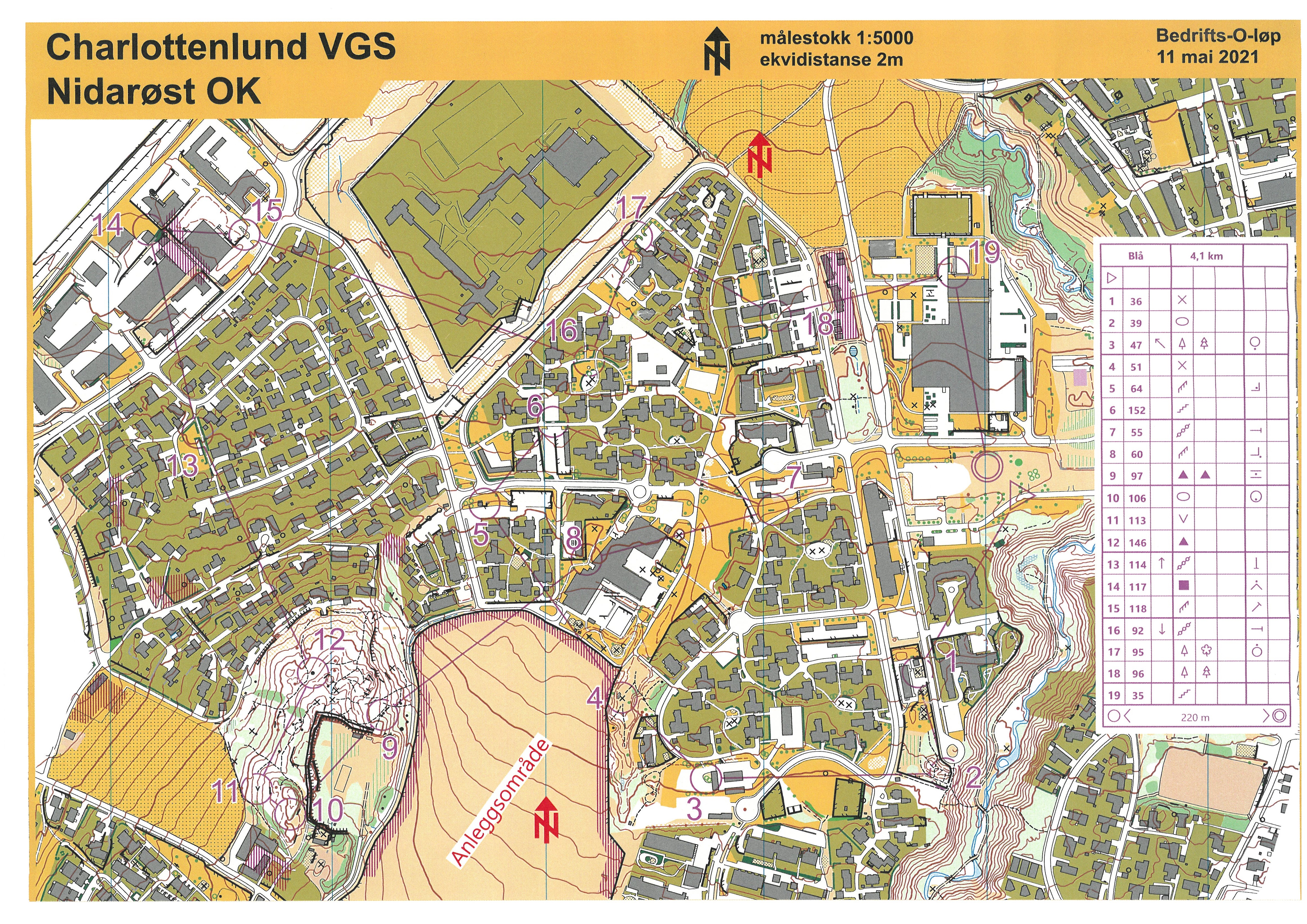 Bedrifts o-løp 1 - Charlottenlund (11.05.2021)