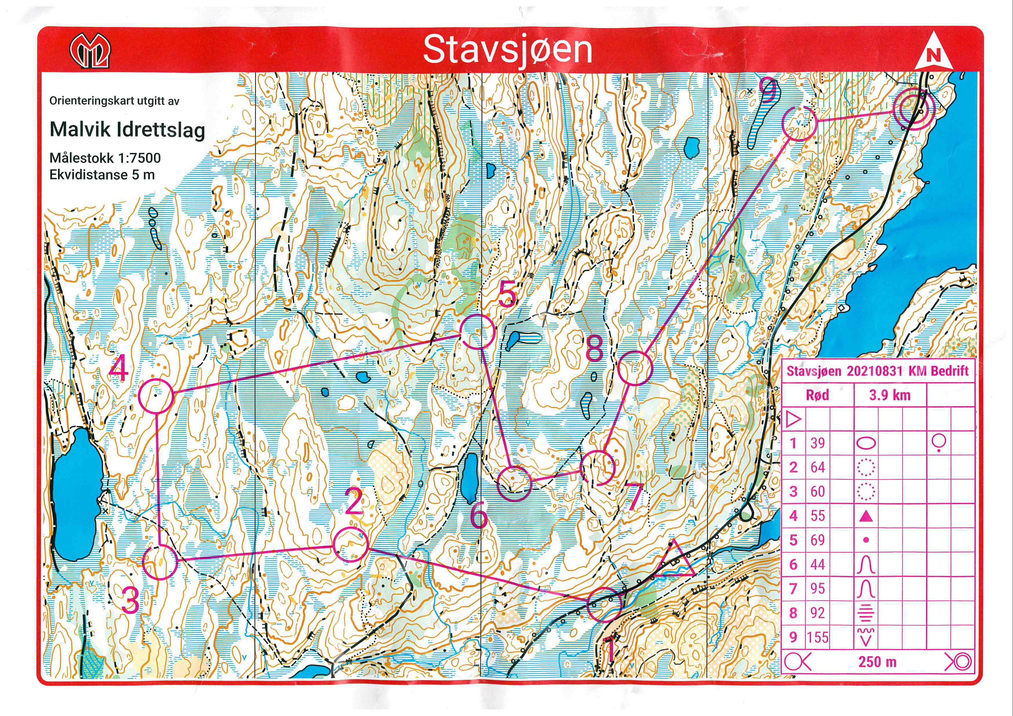 Bedrifts-o-løp, Stavsjøen (2021-08-31)