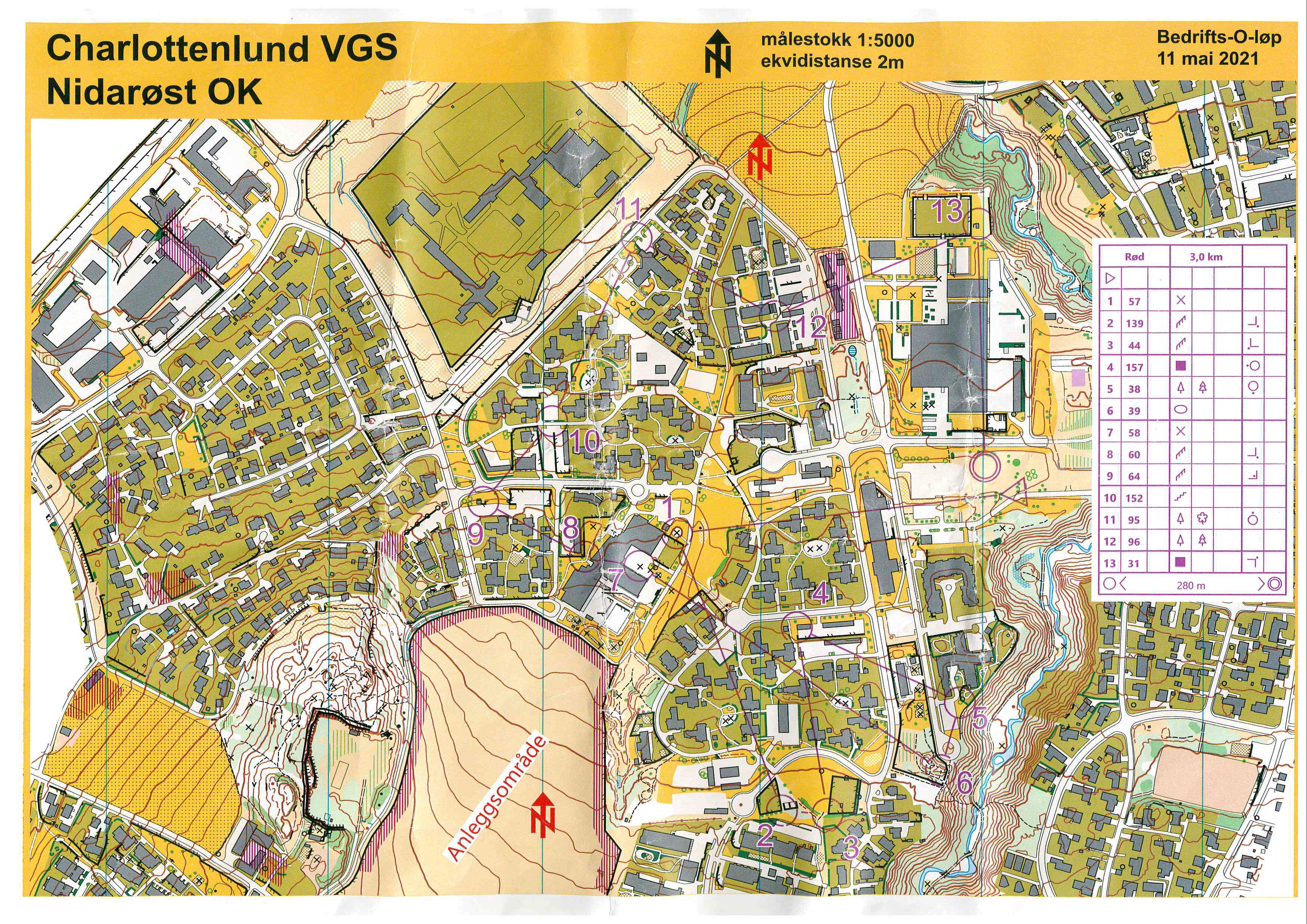 Bedrifts-o-løp, sprint, Charlottenlund (11.05.2021)