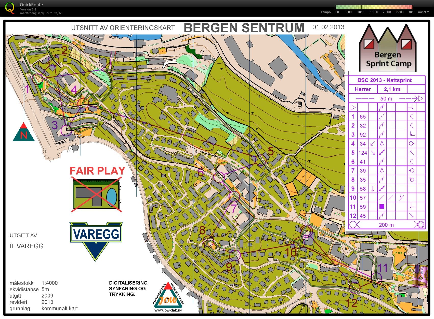 Bergen sprint camp nattløp (01.02.2013)