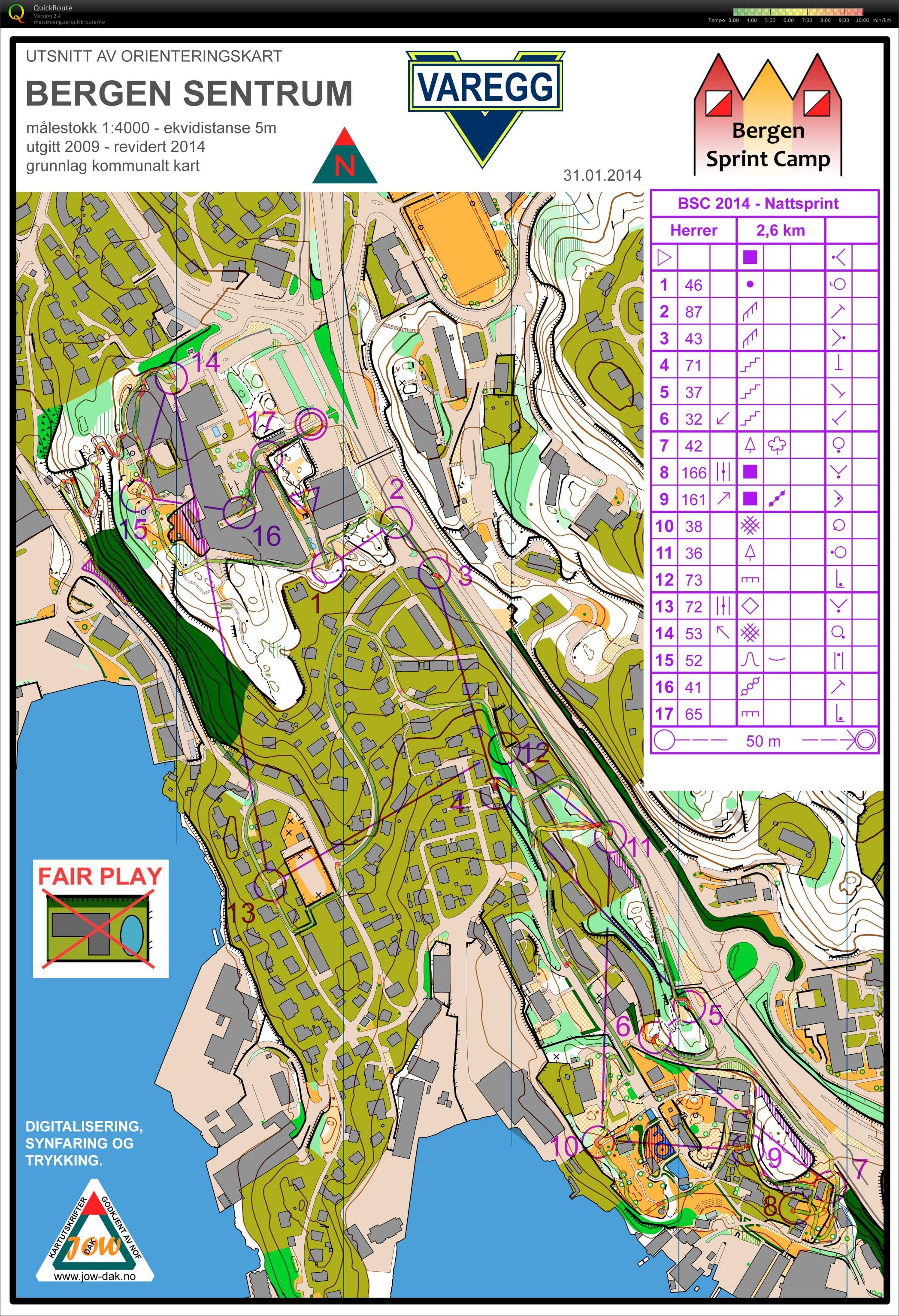 Bergen sprint-camp, nattsprint (2014-01-31)