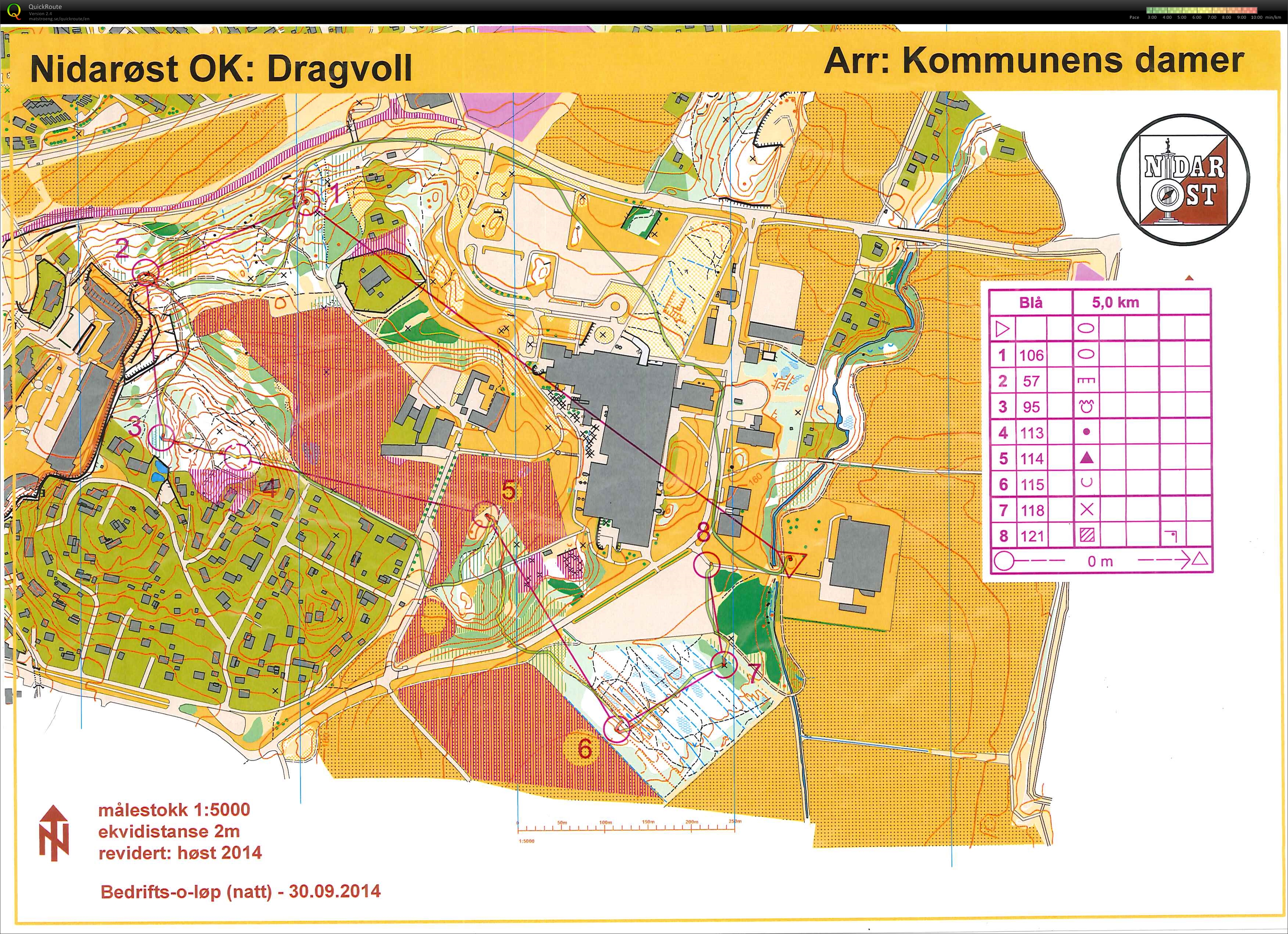 Bedrifts o-løp natt Dragvoll, del 1 (30-09-2014)