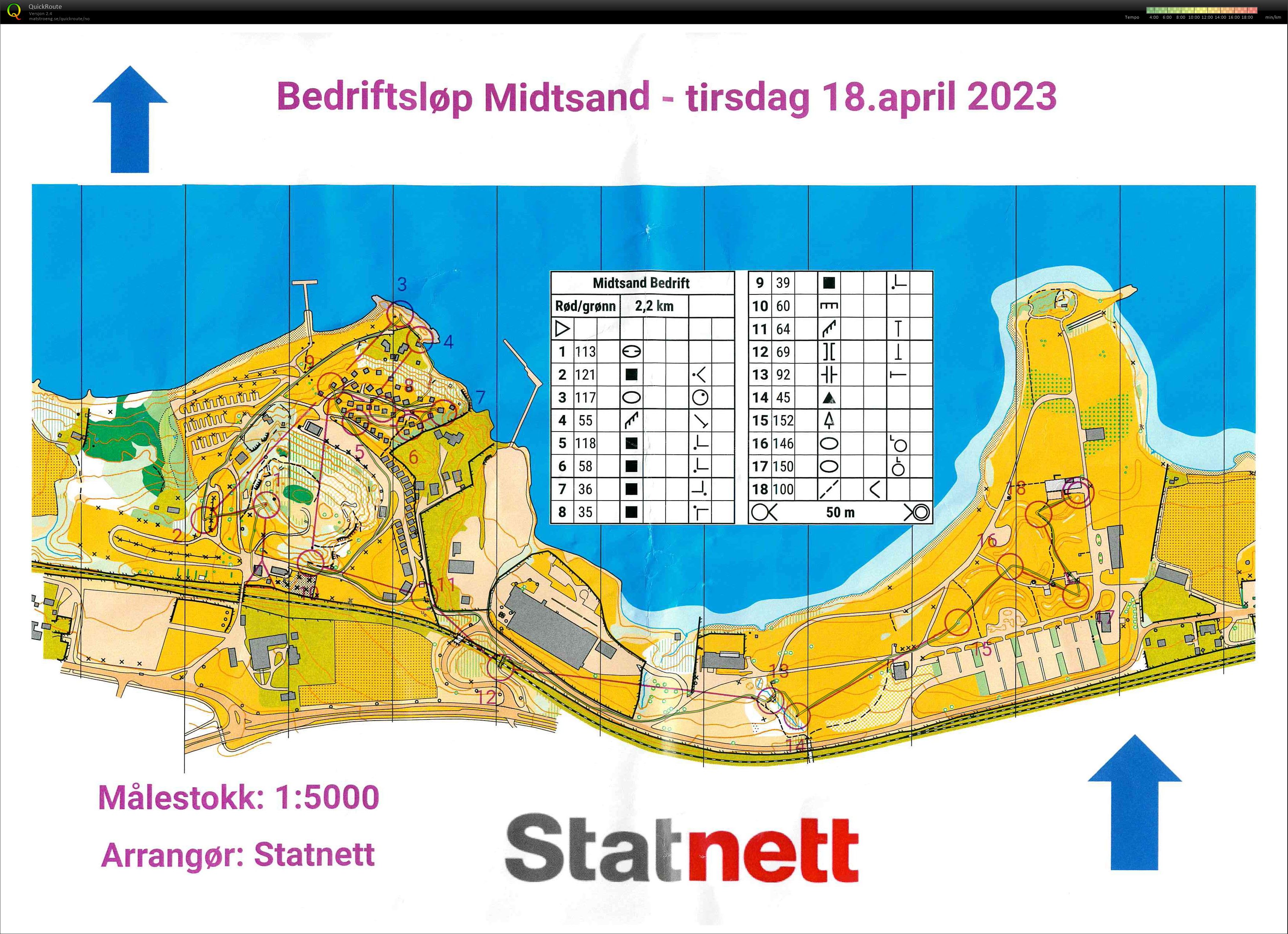 Bedrifts-o-løp, spint, Midtsandtangen (18.04.2023)