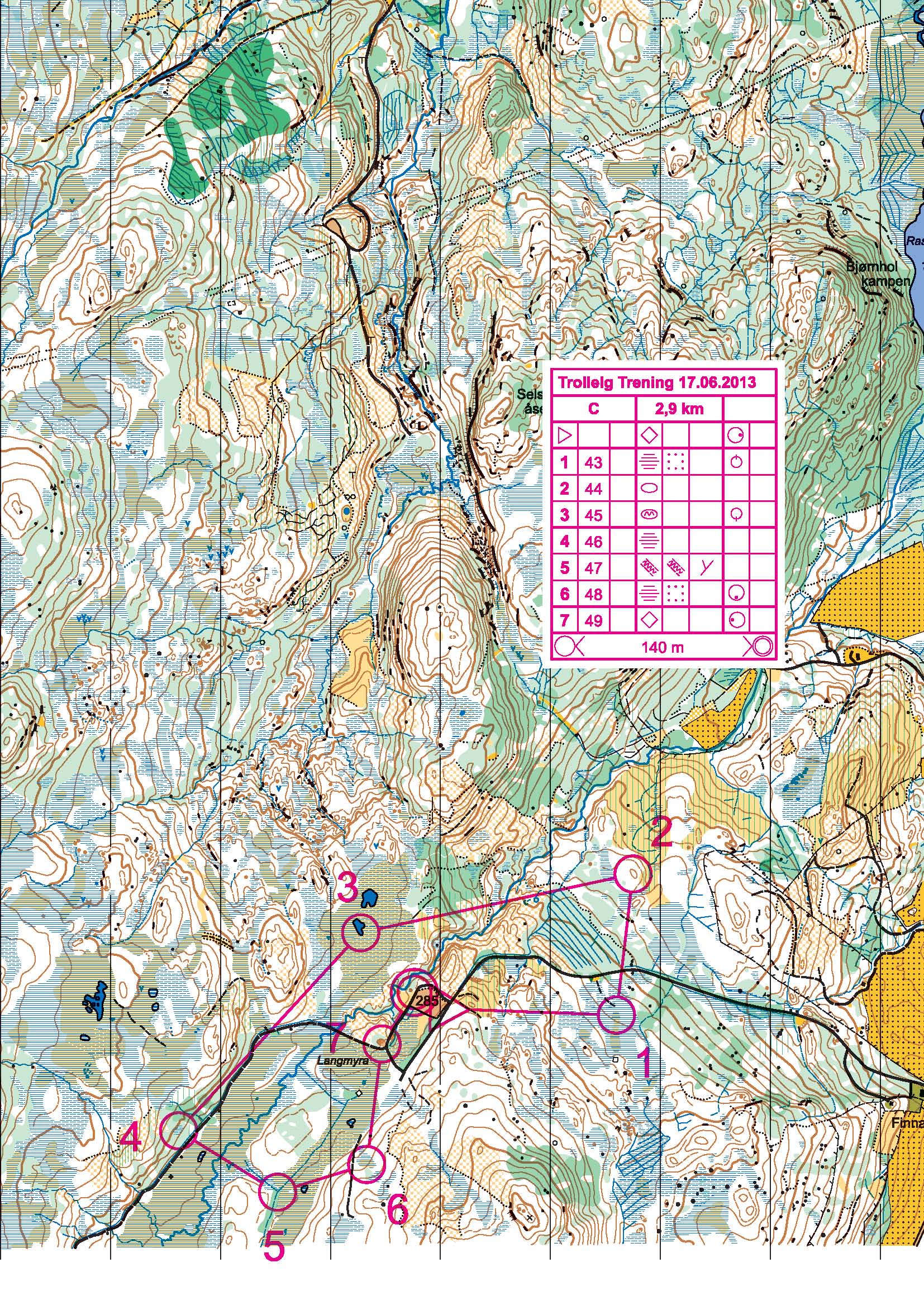 Treningsløp Langmyra - C (17.06.2013)